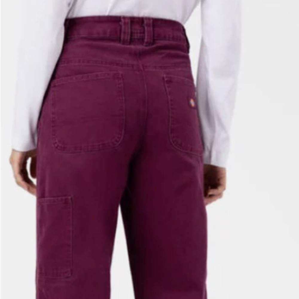 🔥Urban Outfitters DICKIES WOMEN'S DUCK CANVAS PANTS - GRAPE WINE. NWT - Picture 5 of 8